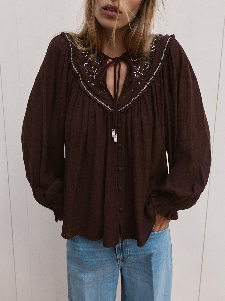 Embroidery Uniform - Nova Coleção Inverno 2025: Camisa Feminina