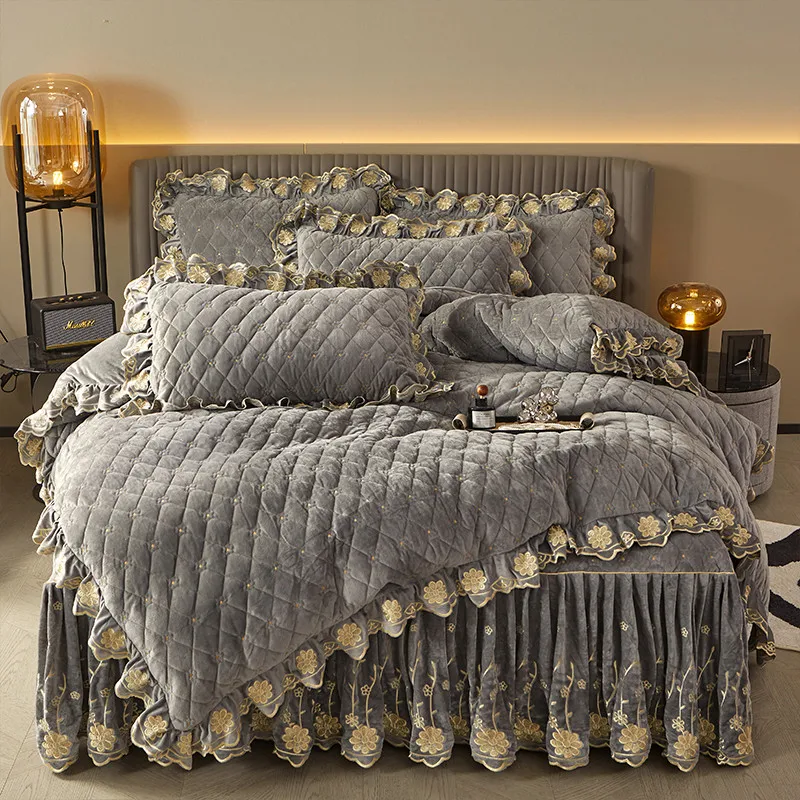 Embroidery Ai - AI WINSURE-Conjunto de cama de veludo