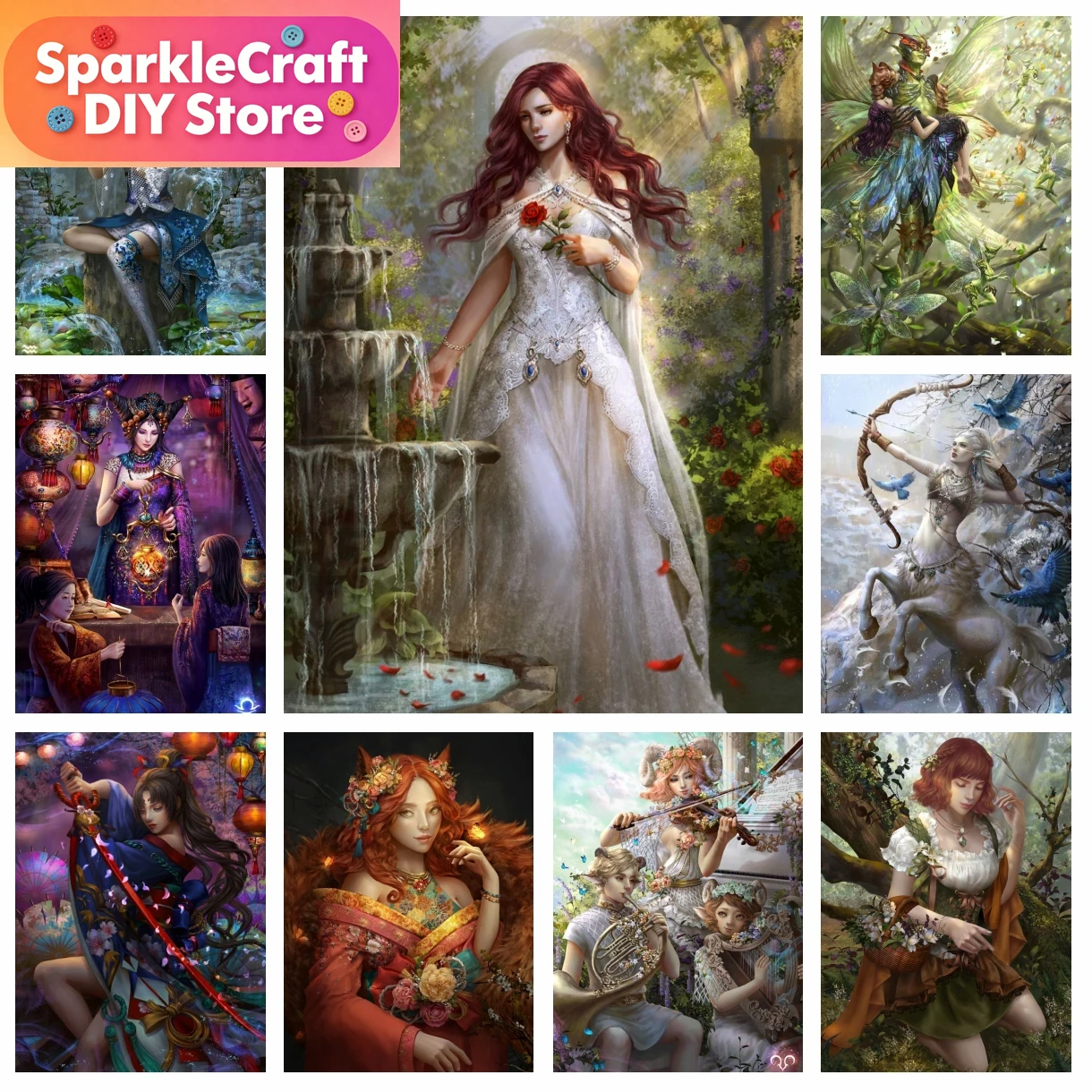 Embroidery Artwork - 1PC Quadro sem moldura Hoanglap, Pintura