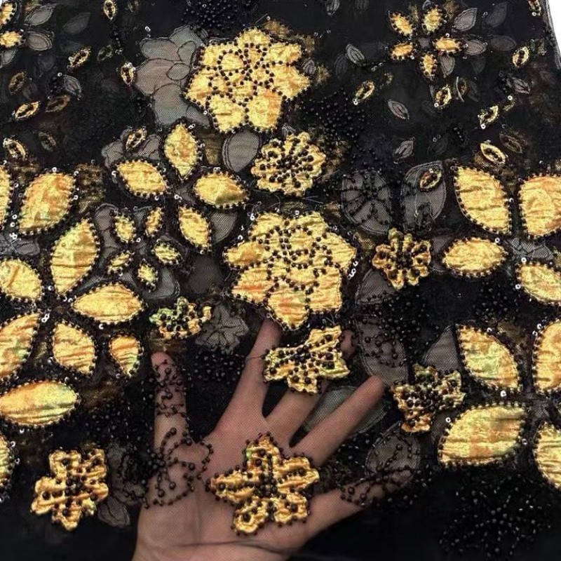 Embroidery Ai - Luxo francês applique bordado tecido de
