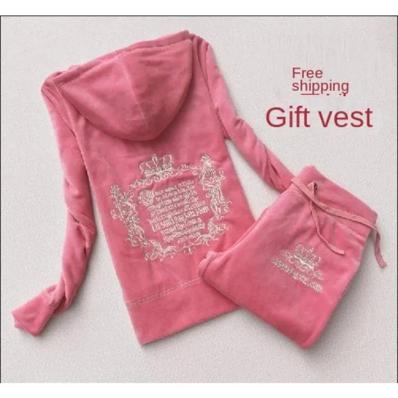 Embroidery Uniform - JC-Fato de treino de veludo feminino,