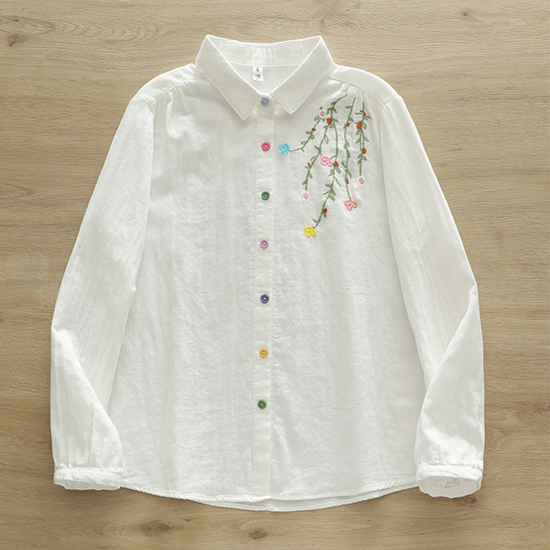 Embroidery Artist - Outono dupla camada de algodão manga