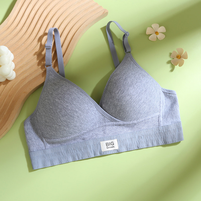 Embroidery Ai - Sutiã de algodão estilo francês, fino,