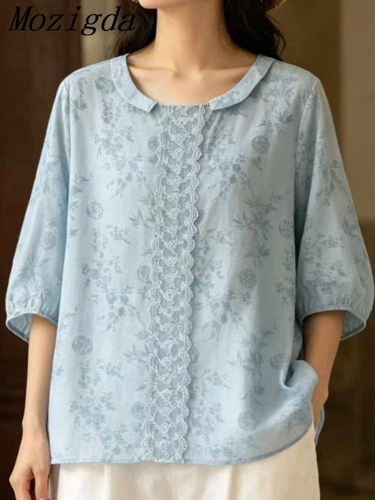 Embroidery Artist - Camisa Solta de Chiffon com Bordado