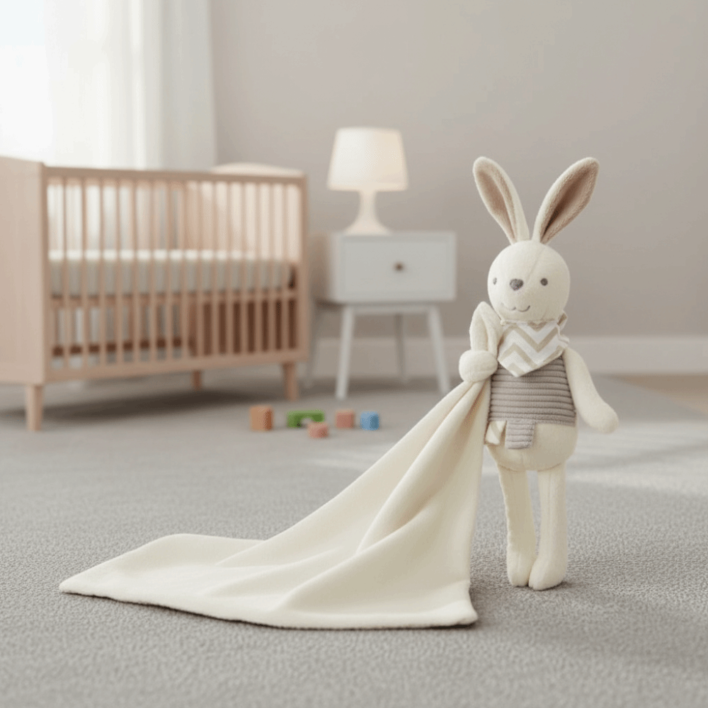 Embroidery Rabbit - Cobertor Quadrado para Bebê em Formato