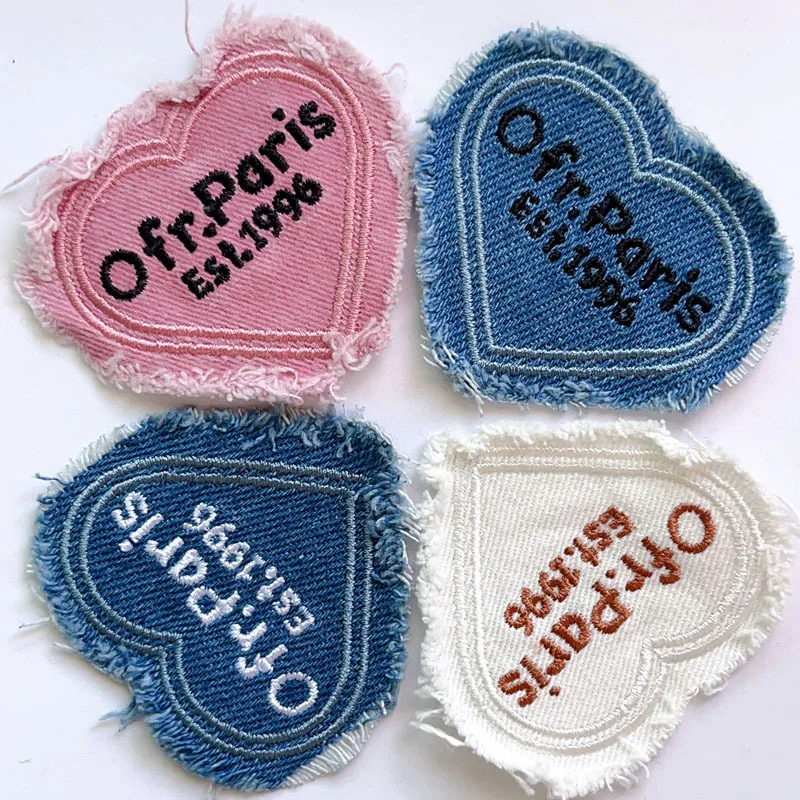 Embroidery Artist - Aplique de coração rosa para roupas,