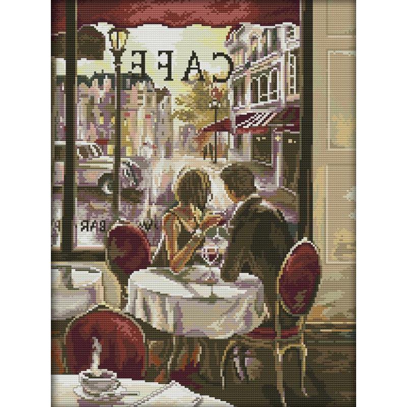 Embroidery Artist - Café casal figuras artísticas kit ponto