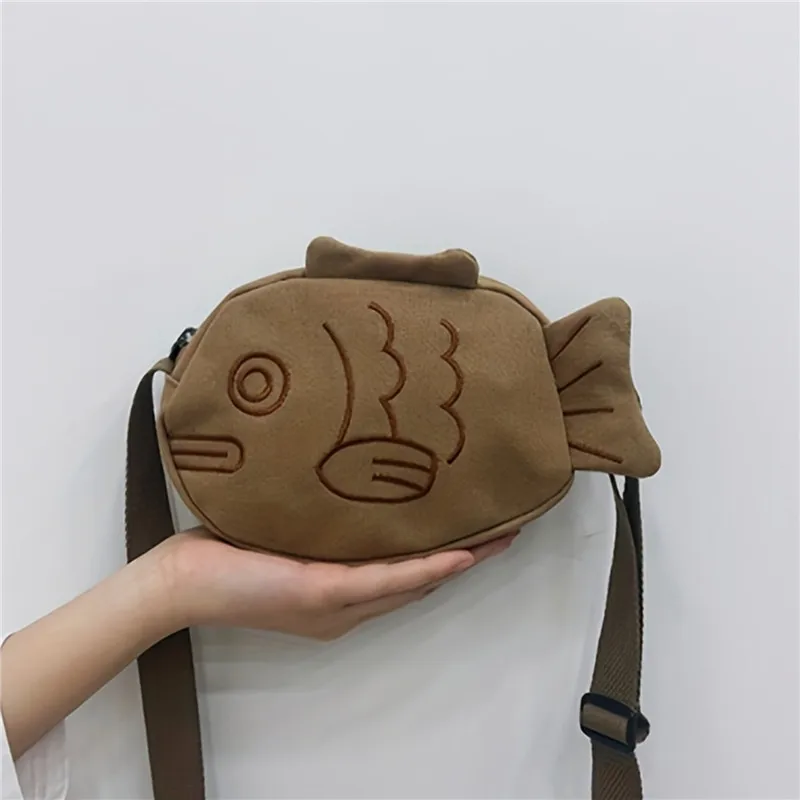 Embroidery Fish - Forma de peixe lona saco do
