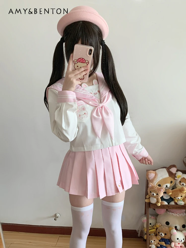 Japonês estilo preppy bonito j - Embroidery Rabbit avaliação e preço