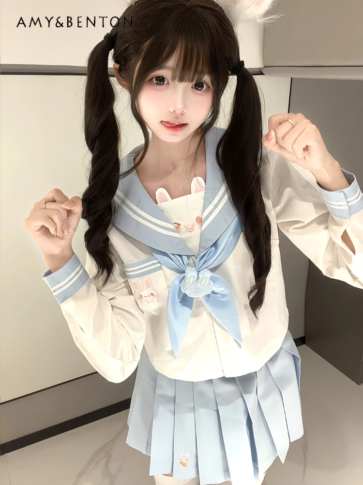 Japonês estilo preppy bonito j - Embroidery Rabbit avaliação e preço