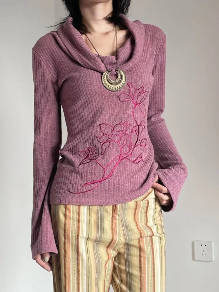 Suéteres Femininos Bordados co - Embroidery Thread Yarn avaliação e preço