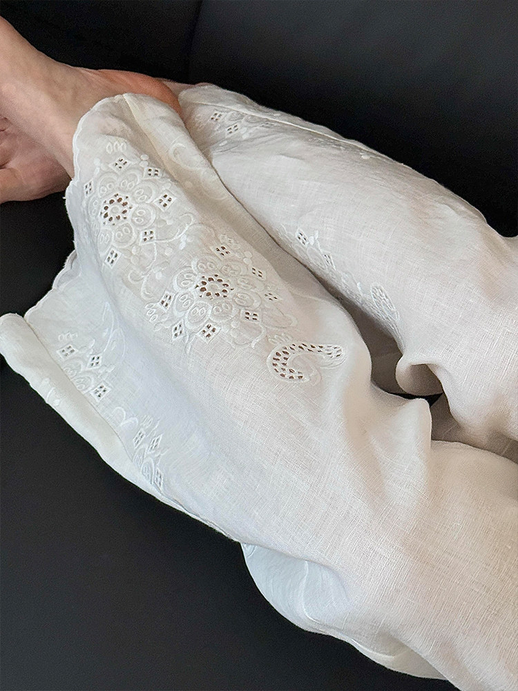 Calças de Perna Larga com Bord - Embroidery Artist avaliação e preço