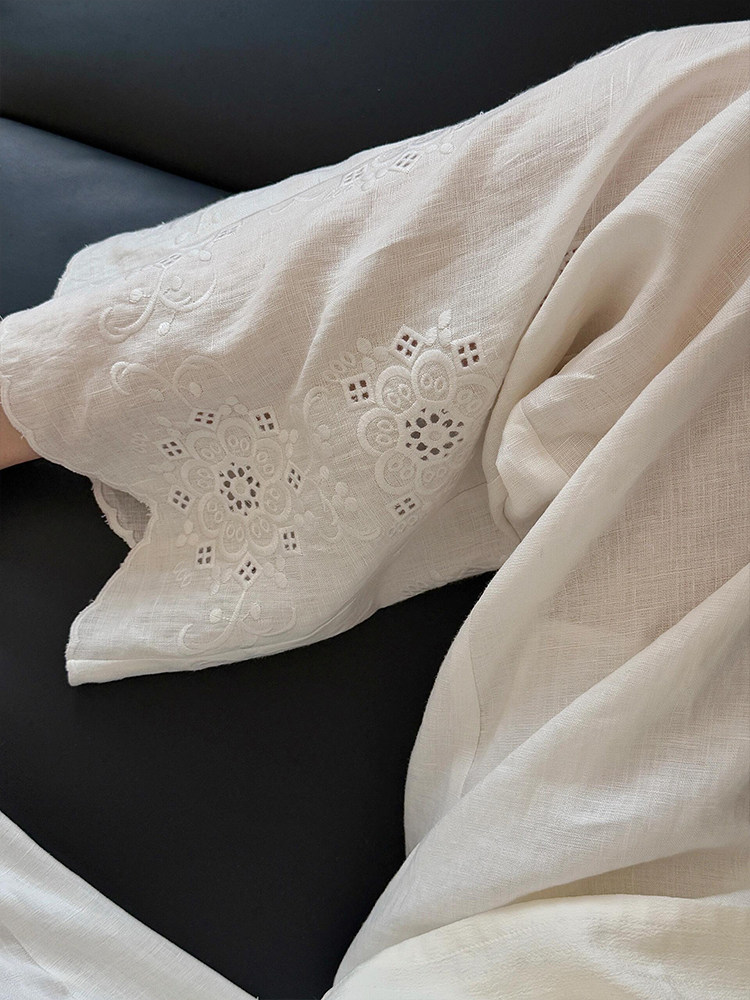 Calças de Perna Larga com Bord - Embroidery Artist avaliação e preço