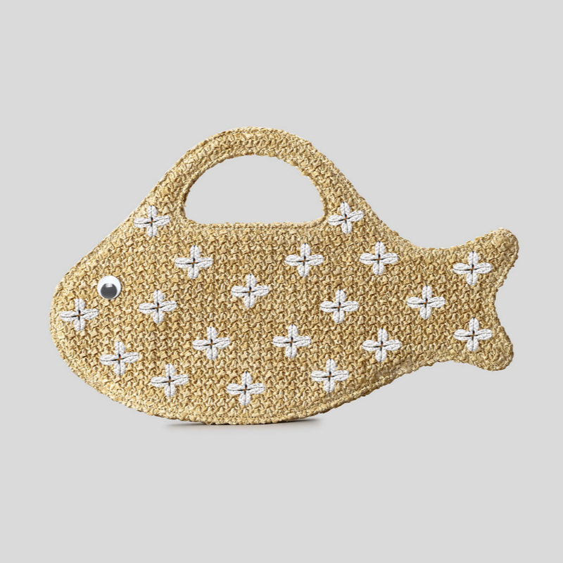 Bolsa de Palha de Ráfia Trança - Embroidery Fish avaliação e preço