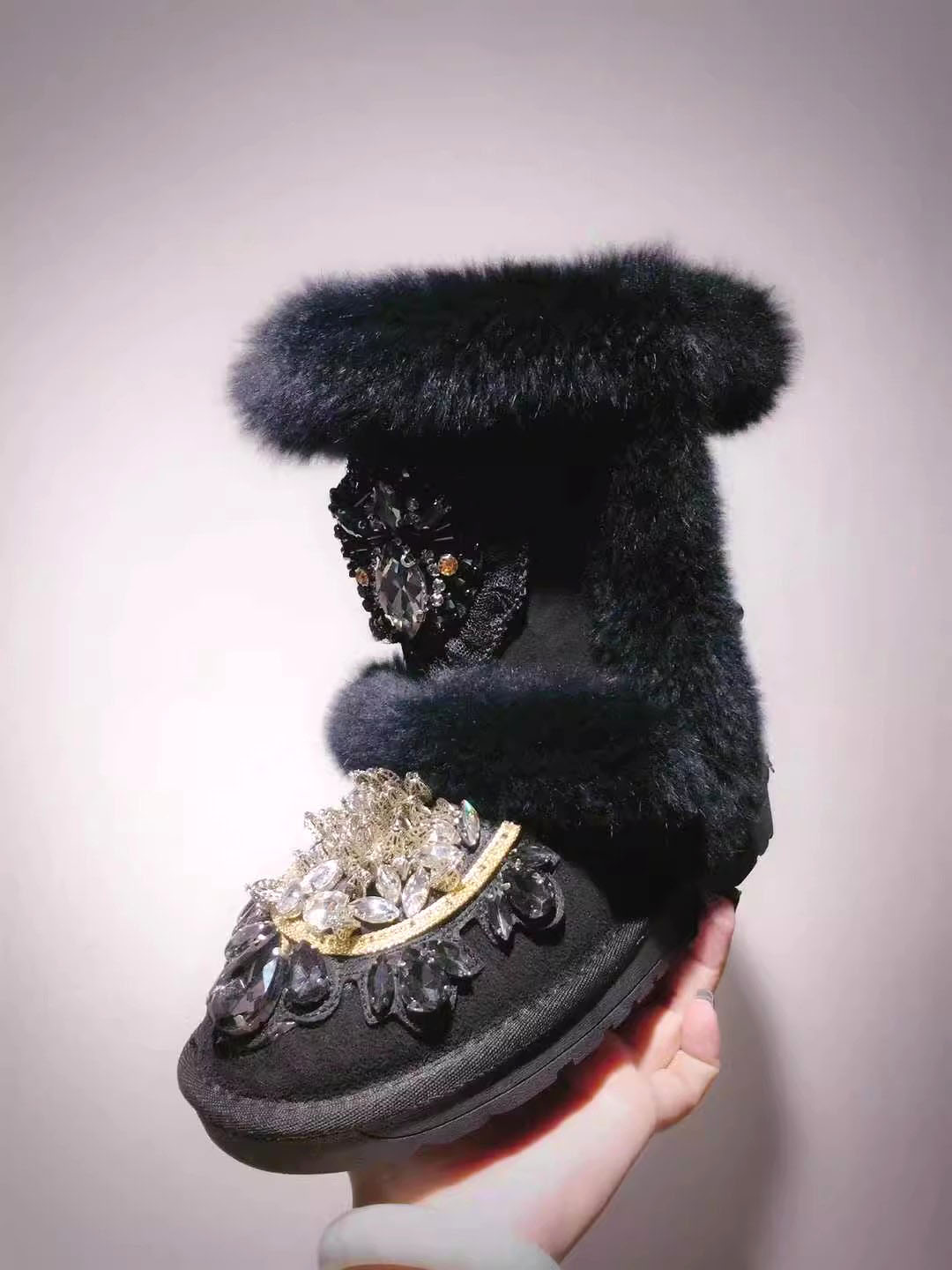 Botas de strass com cristal bo - Embroidery Rabbit avaliação e preço