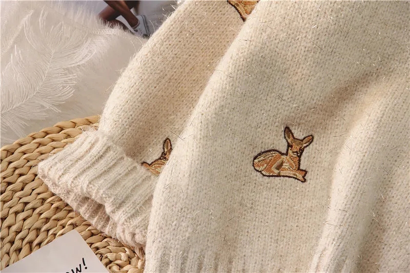 Novo Suéter Feminino Kawaii Ul - Embroidery Thread Yarn avaliação e preço