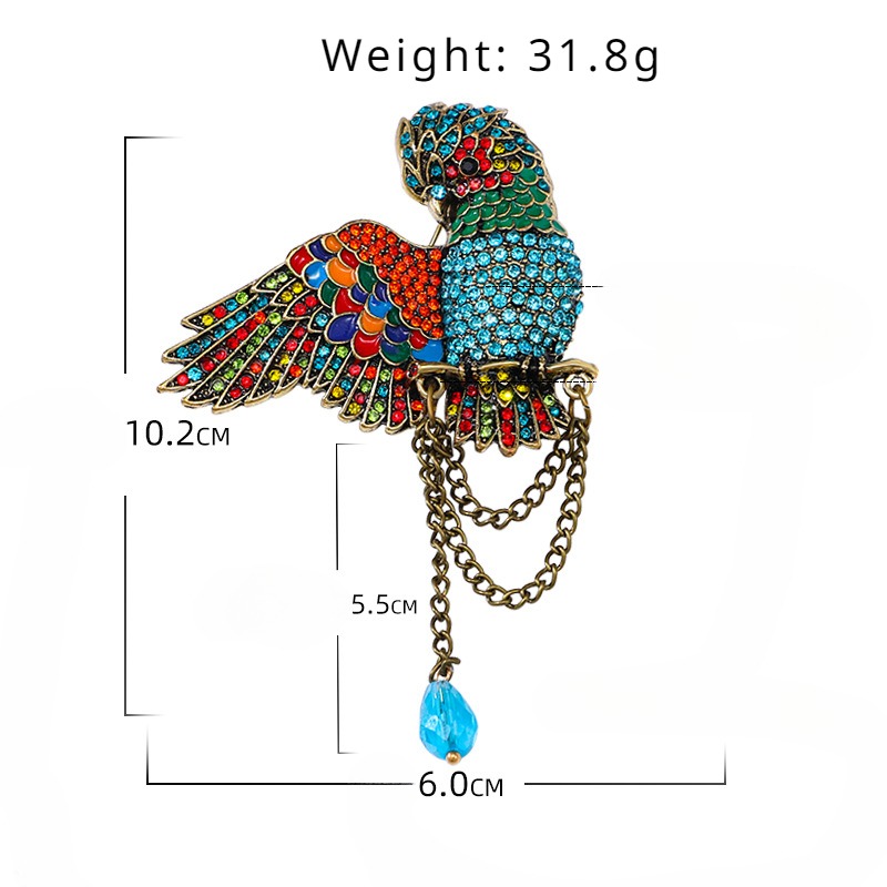 Unisex papagaio pingente broch - Embroidery Legacy avaliação e preço