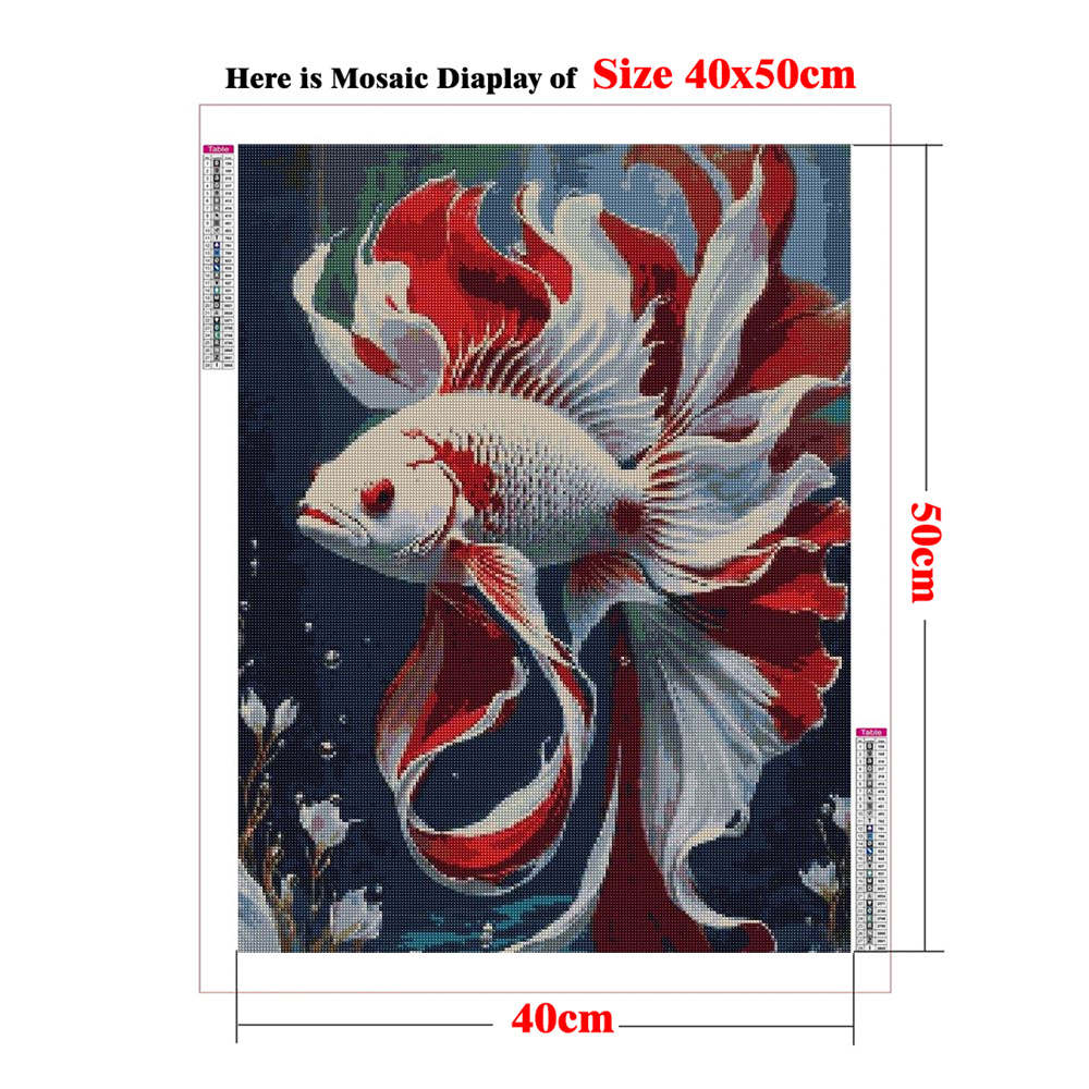Pintura de peixe de combate pe - Embroidery Fish avaliação e preço