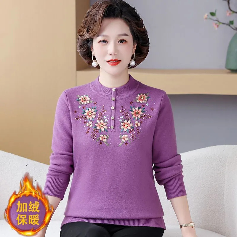 Mãe camisola outono inverno fe - Embroidery Thread Yarn avaliação e preço